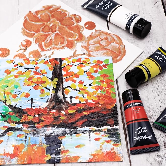 Artecho Professional Acrylic Paint Set, 24 Basic Colors Tubes Art Craft Paints - Image 6
