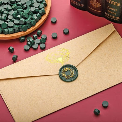 Yoption 360Pcs Olive Green Sealing Wax Beads, Hexagon Wax Seal Beads - Image 7