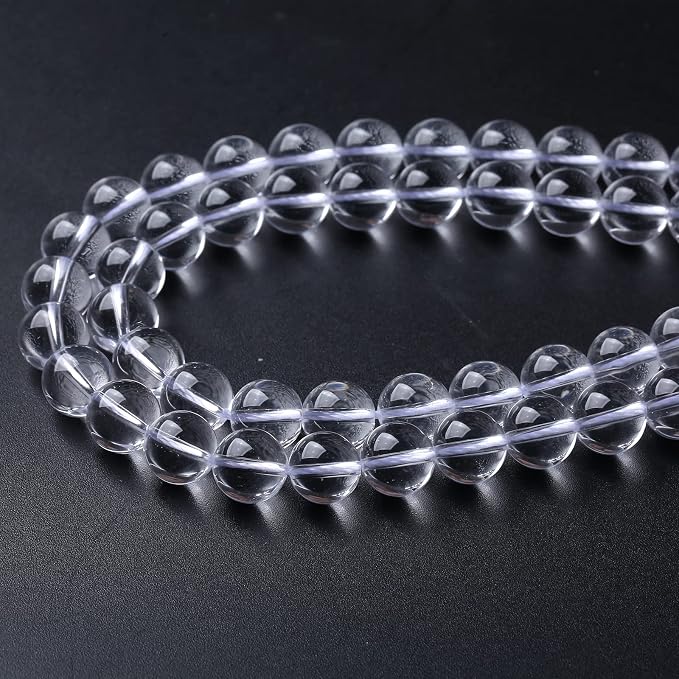 AAAAA Natural Clear White Crystal Quartz Beads Round Loose Spacer Beads - Image 4