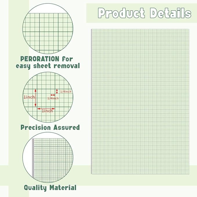 30 Pack 24" x 36" Large Graph Paper Bulk Graph Paper Pad Large Grid Paper Sheet - Image 3