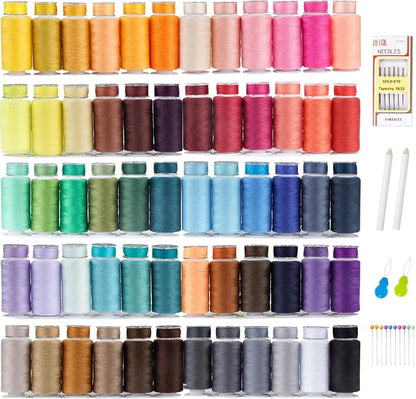 Thread for Sewing, 60 Colors Polyester Sewing Thread Spools, 500 Yard Prewound by StiVerse