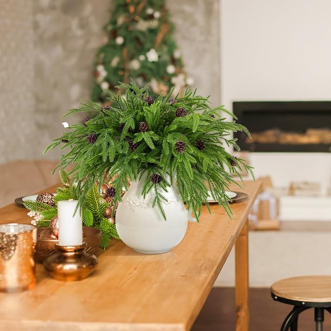 Watayo 10 Pcs Christmas Norfolk Pine Branches - Image 4