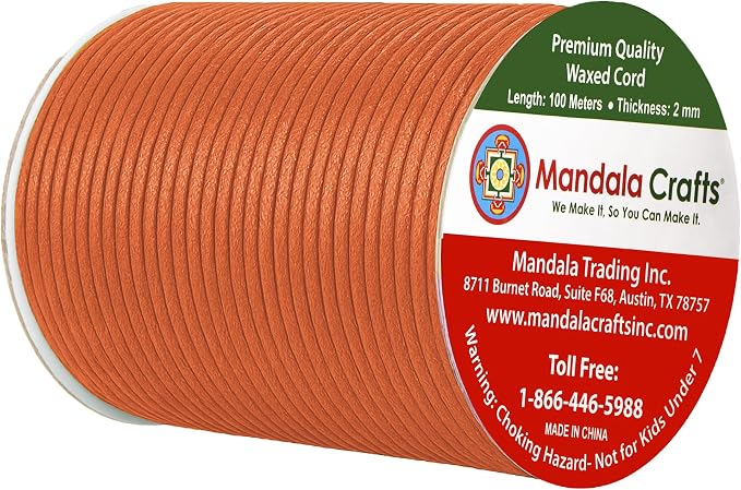 Mandala Crafts 2mm 109 Yards Salmon Cotton Waxed Cord - Image 2