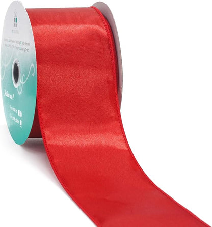 CT CRAFT LLC Satin Wired Ribbon 2.5 Inch x 20 Yards Red by CTCRAFTLLC