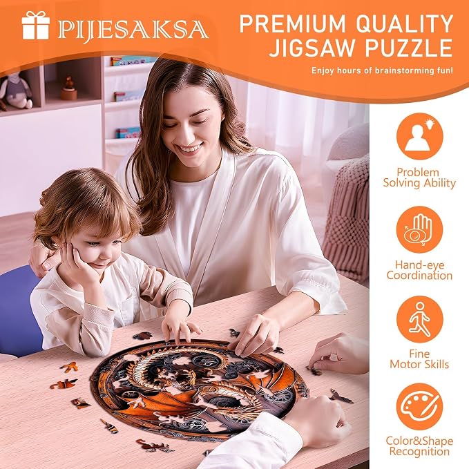 Wooden Puzzles for Adults, Mechanical Dragon Wooden Jigsaw Puzzles for Adults - Image 5