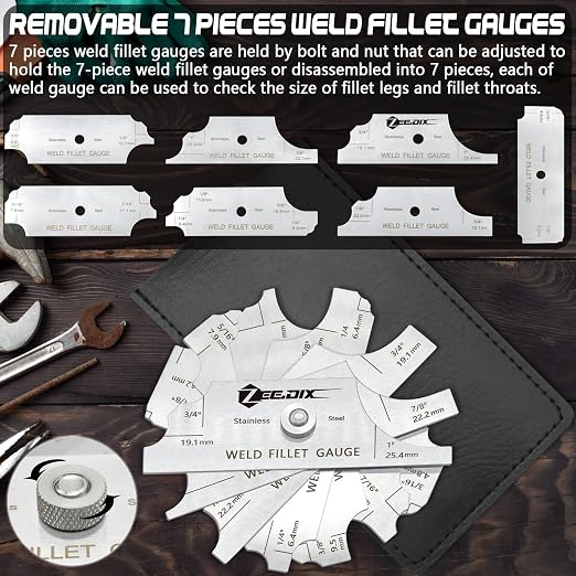 ZeeDix Metal Fillet Weld Gauge Set, Stainless Steel Welding Inspection Gauge - Image 4