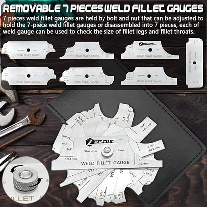 ZeeDix Metal Fillet Weld Gauge Set, Stainless Steel Welding Inspection Gauge - Image 4