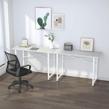 Folding Desk 47 inch No Assembly Required Home Office Table, Writing Gaming - Image 6