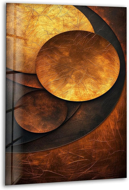 My Photostation.com 40WX60H'' Bronze Art Deco Geometric Motifs Glass Wall Art by MyPhotostation