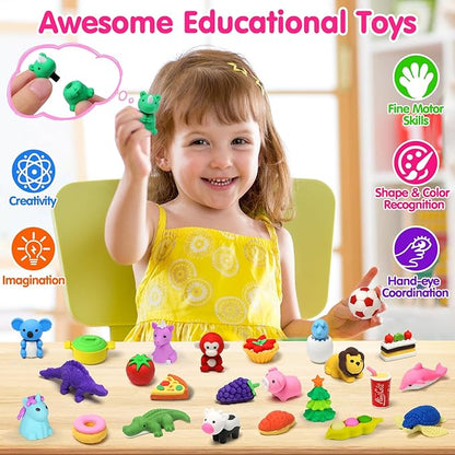 Arscniek 140 Pack Animal Erasers - Image 3