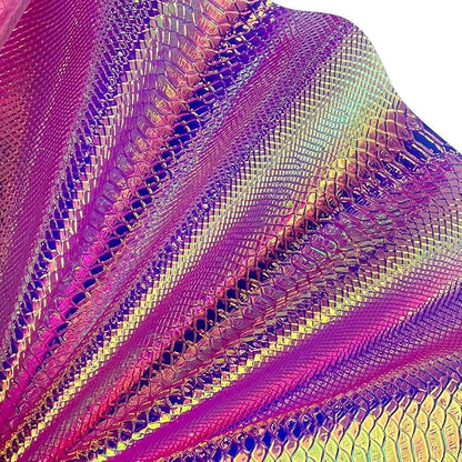 ONEART | Iridescent Transparent Embossed Vinyl Holographic Blue Clear PVC Vinyl - Image 4