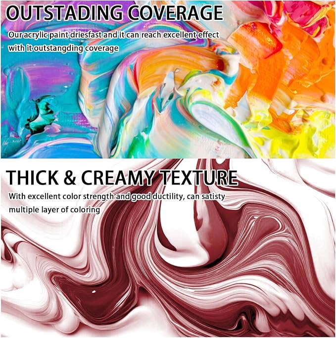 SNOWSUN Ochre Acrylic Paints, Large Bulk Heavy Body Acrylic Paint - Image 4