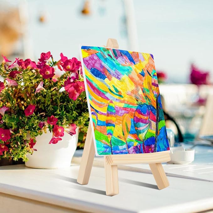 100 Pcs 5 Inch Mini Wood Display Easel, Small Wooden Easel Stand Art Craft - Image 5