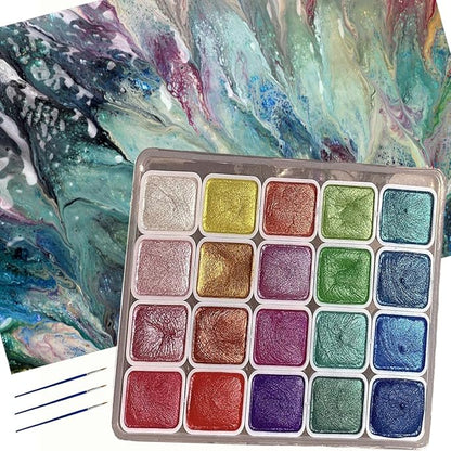 Metallic Glitter Watercolors, Glitter Watercolor Paint, Metallic Watercolor by Elichingse