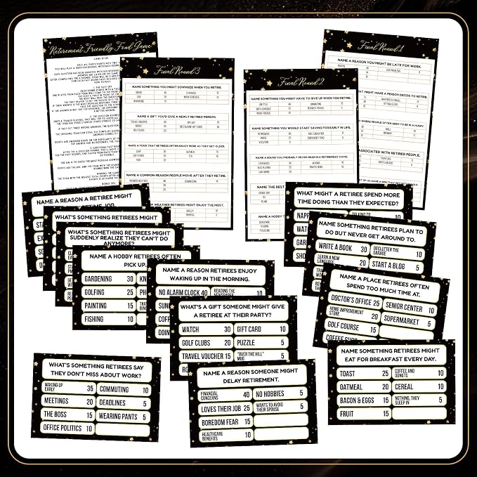 20 Pcs Retirement Friendly Feud Game Set Retirement Party Game Trivia Quiz - Image 4