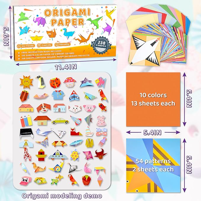 MOBYKE 238 Sheets Origami Paper, Oragami kit - Image 2