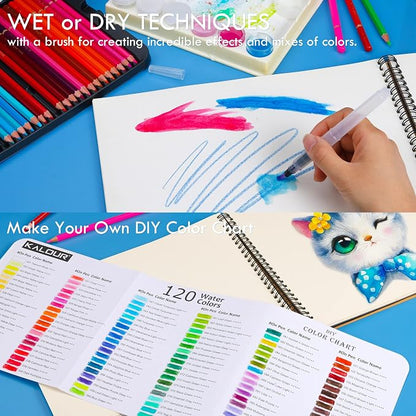 KALOUR Watercolor Pencils, 120 Colors, Blendable Wet or Dry, Water-Soluble - Image 5