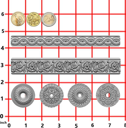 Art Mold for Polyclay Air Dry Clay Plaster, Trimmings and Medallion - Image 4