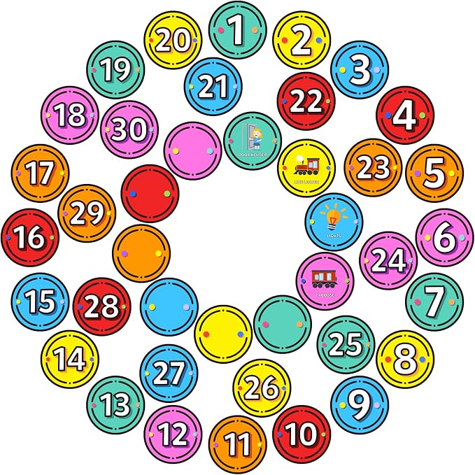 40PCS Line Up Spots for Classroom Floor, 4” Floor Numbers Stickers for Back to by KLOLKUTTA