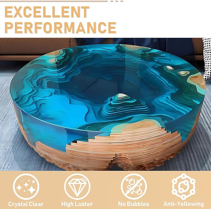 Puduo Epoxy Resin Kit 1.1Gallon，Newly Formulated Crystal Clear Epoxy - Image 5