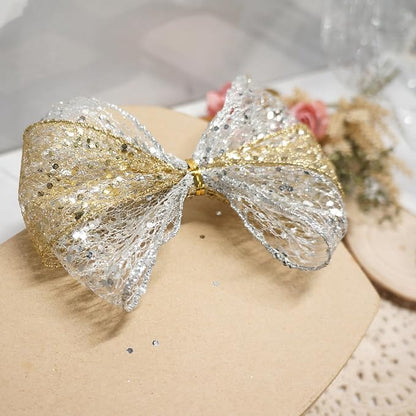 CT CRAFT LLC Sparkling Glitter Mesh Wired Ribbon 2.5" x 20 Yards Gold - Image 8