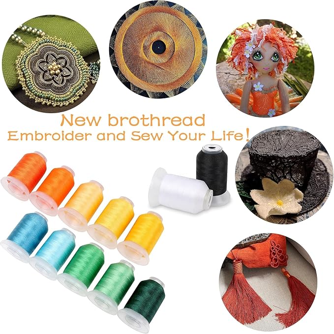 40 Spools Polyester Machine Embroidery Thread Kit 500M Colors Compatible - Image 2