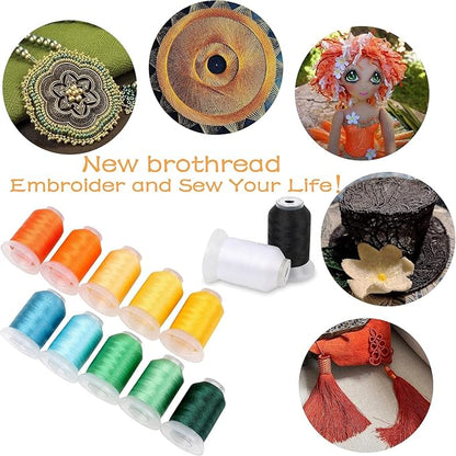 40 Spools Polyester Machine Embroidery Thread Kit 500M Colors Compatible - Image 2