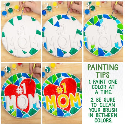 Creative Roots Paint Your Own #1 MOM Stepping Stone, Craft Kits - Image 7
