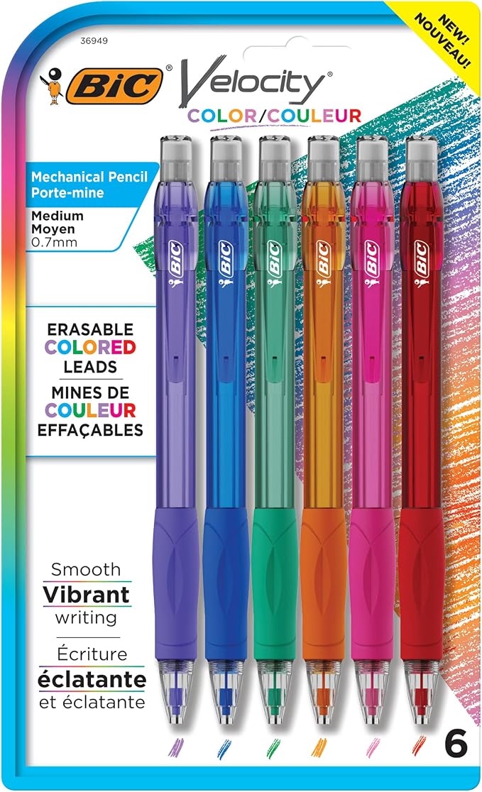BIC Velocity Colored Lead Mechanical Pencils, Colored Pencils by BIC