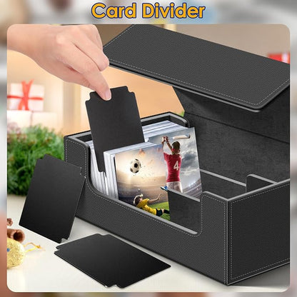 1200+ Card Deck Case for Trading Cards, Leather Commander Card Storage Box - Image 6