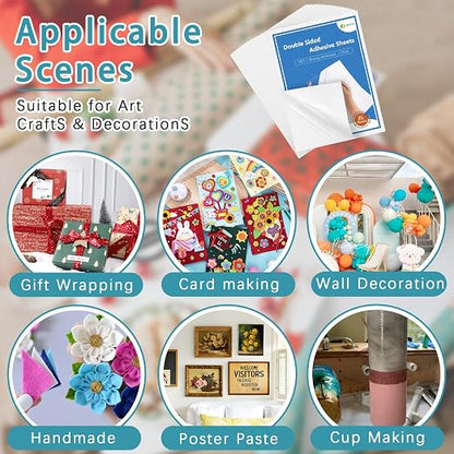 Double Sided Adhesive Sheets for Arts Craft Scrapbooking Photo Albums Home - Image 6