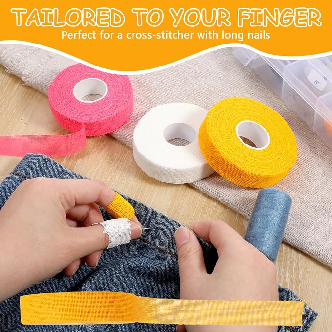 Bewudy 3 Rolls Thimble Tape for Hand Sewing, Sewing Thimble Finger Protector - Image 4