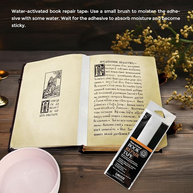 Lineco Water-Activated Book Repair Tape, Use - Image 6