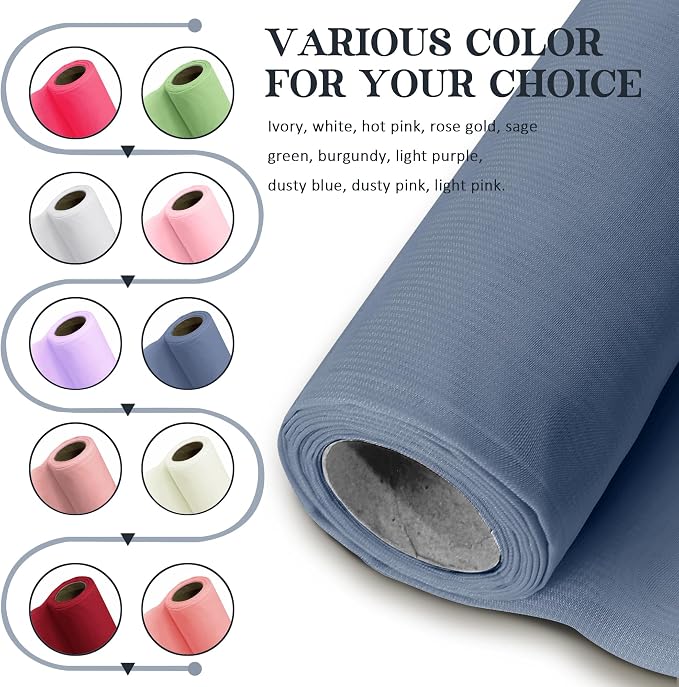 Horbaunal Dusty Blue Chiffon Fabric by The Yard, 1 Yard Continuous Sheer Fabric - Image 2