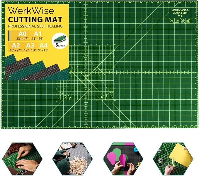 Thickness-Upgraded 24" x 36" Self Healing Sewing Mat, WerkWise Rotary Cutting by Unknown