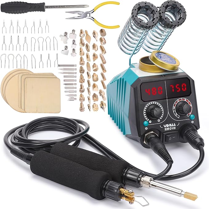 YIHUA 939D-VII Pyrography Tool Wood Burning Pen Kit Station 2-in-1 Solid-Point by YIHUA