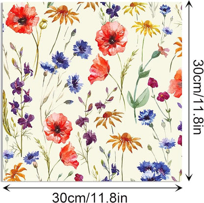 12×12 Flower Scrapbook Paper Vintage Flower Pattern Papers Pad, 24 Sheets - Image 3