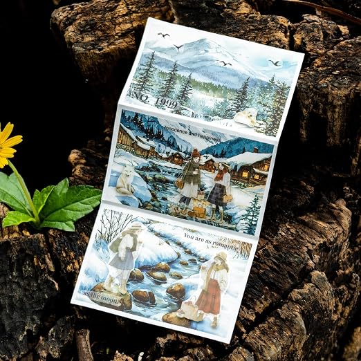 6 Rolls Seasons Landscape Washi Tape Set, 3.15in Large Nature Sticker Tape - Image 6
