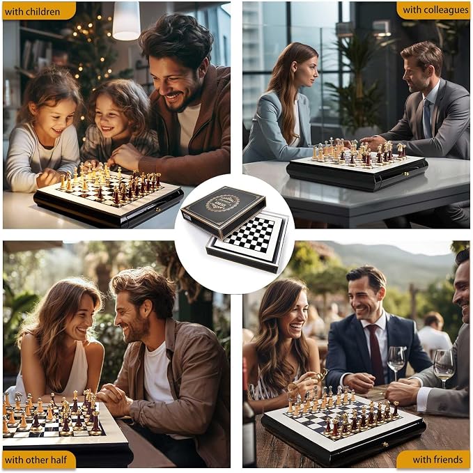 AMEROUS 16 Inches Wooden Chess Set, Large Size Board - Image 9
