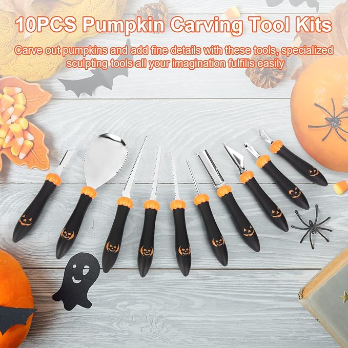 Pumpkin Carving Kit Tools Halloween, Professional Heavy Duty Carving Set - Image 5