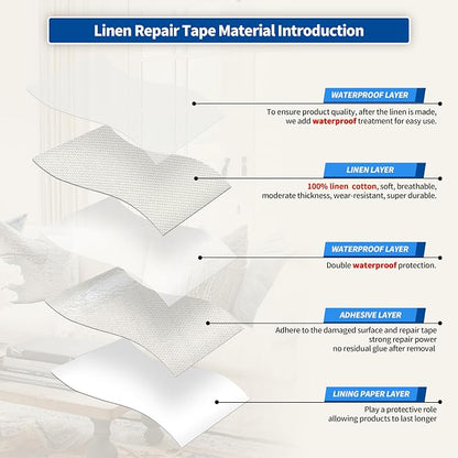 KING MOUNTAIN Linen Repair Patches, Self-Adhesive Linen Fabric Patches - Image 3