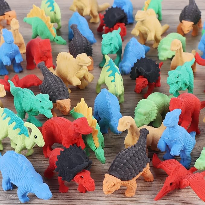72 Pcs Animal Erasers for Kids, Dinosaur 3D Puzzle Eraser Bulk, Mini Dinosaur by Cllayees