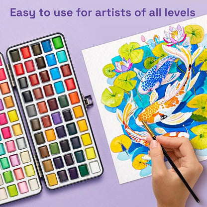 ARTISTRO 100 Watercolor Paint Set, Vivid Colors in Portable Box, Palette set. - Image 4