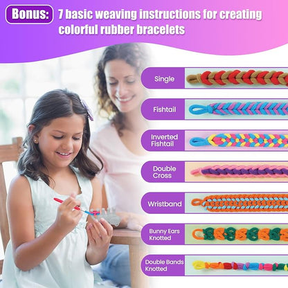 FUNiOi Kids Art and Craft Kit, Rubber Band Bracelet Make Toy, Cat Weaving Comb - Image 2