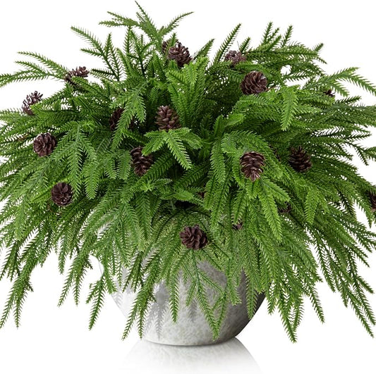 Watayo 15 Pcs Christmas Norfolk Pine Branches by Watayo