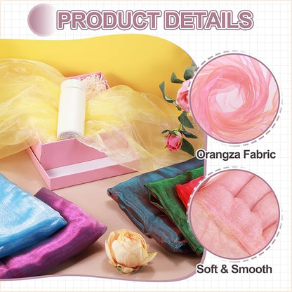 MECCANIXITY Iridescent Sheer Organza Fabric, 10 Yards x 59 Inches Solid - Image 3