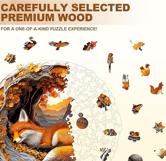 WOODBESTS Wooden Puzzles for Adults, 3D Fox Wood Puzzles Adult, Unique Shape - Image 3