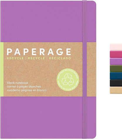 PAPERAGE Recycled Blank Journal Notebook, 160 Pages, Medium 5.6 in x 8 in by PAPERAGE