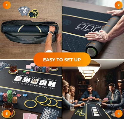 Newverest Poker Table Top 70" x 35", Texas Hold'em Poker Mat - Image 6