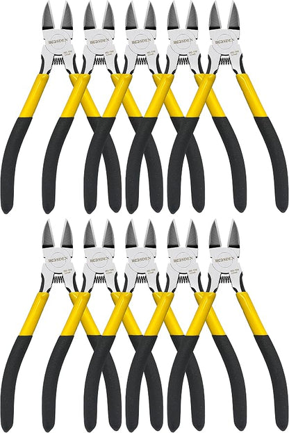 Wire Cutters 10 Pack, 6.5 inch, BOOSDEN Flush Cutters, Spring Loaded Cutting by BOOSDENMakingYourLifeEeasier